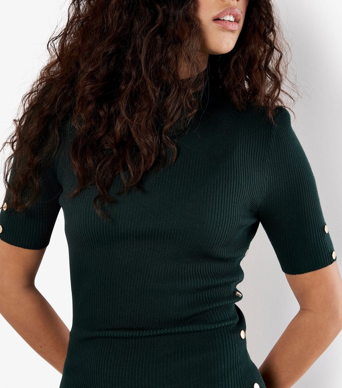 Apricot Women's Dark Green Ribbed Mini Dress Apricot New Look - 4