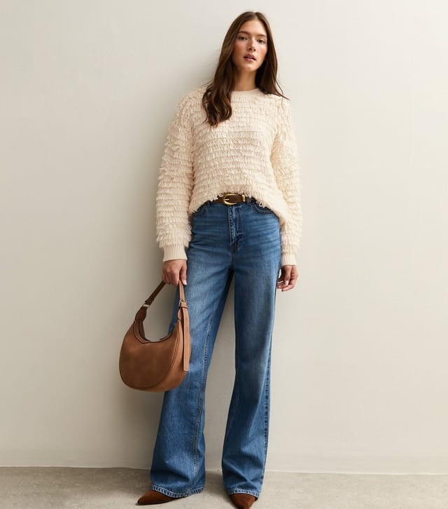 New Look Women's Cream Looped Fringe Jumper New Look - 3