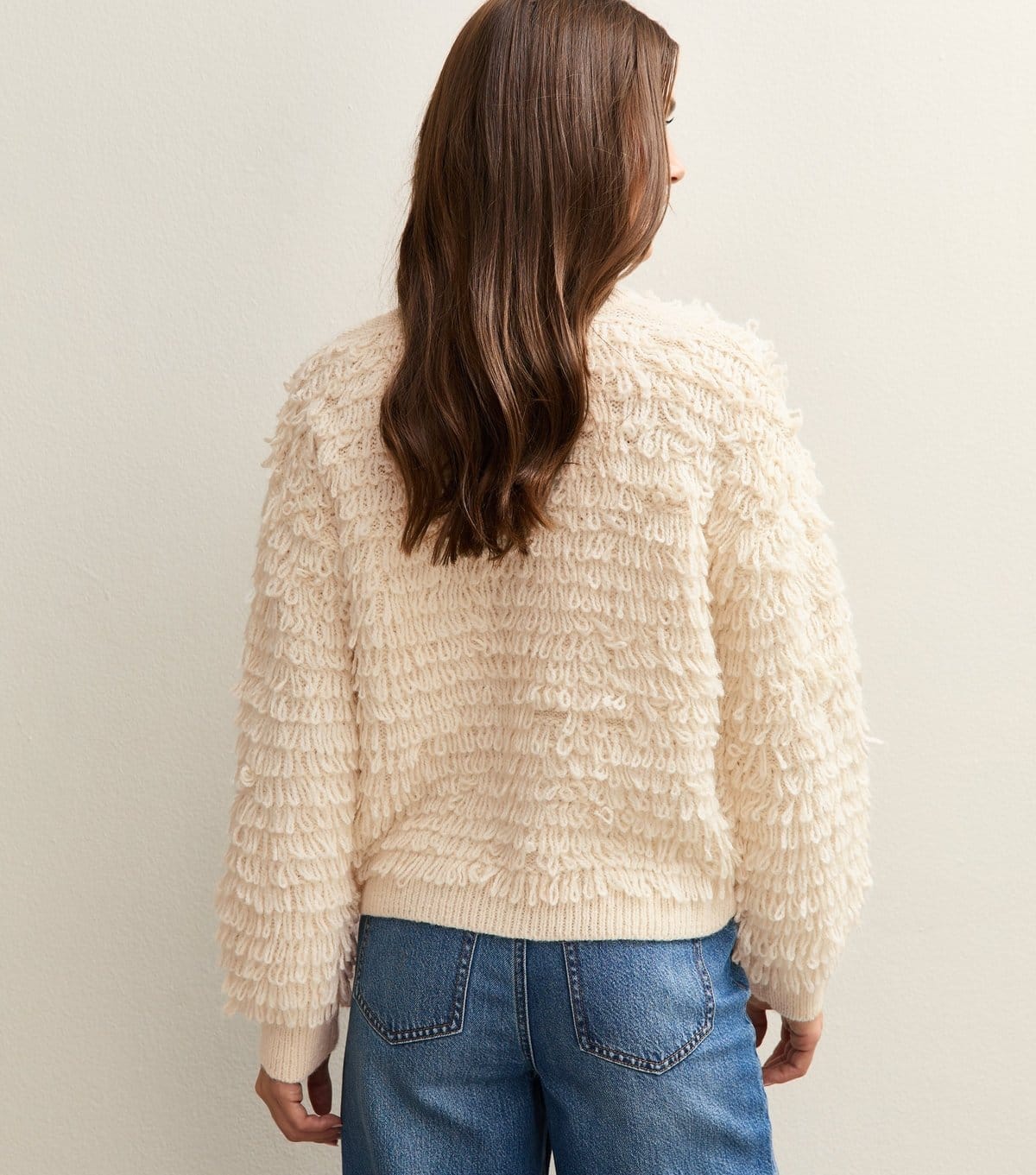 New Look Women's Cream Looped Fringe Jumper New Look - 4
