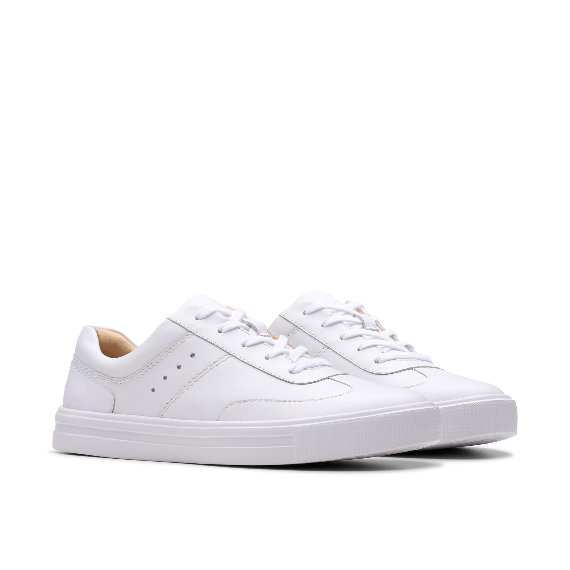Clarks Clarks Women's Makea Court White Leather Trainers - 4