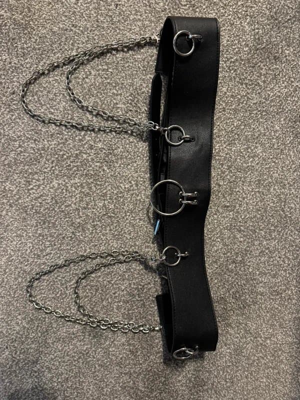 ASOS Faux leather and chain belt.