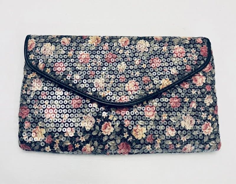 New Look New Look - sequined floral clutch bag