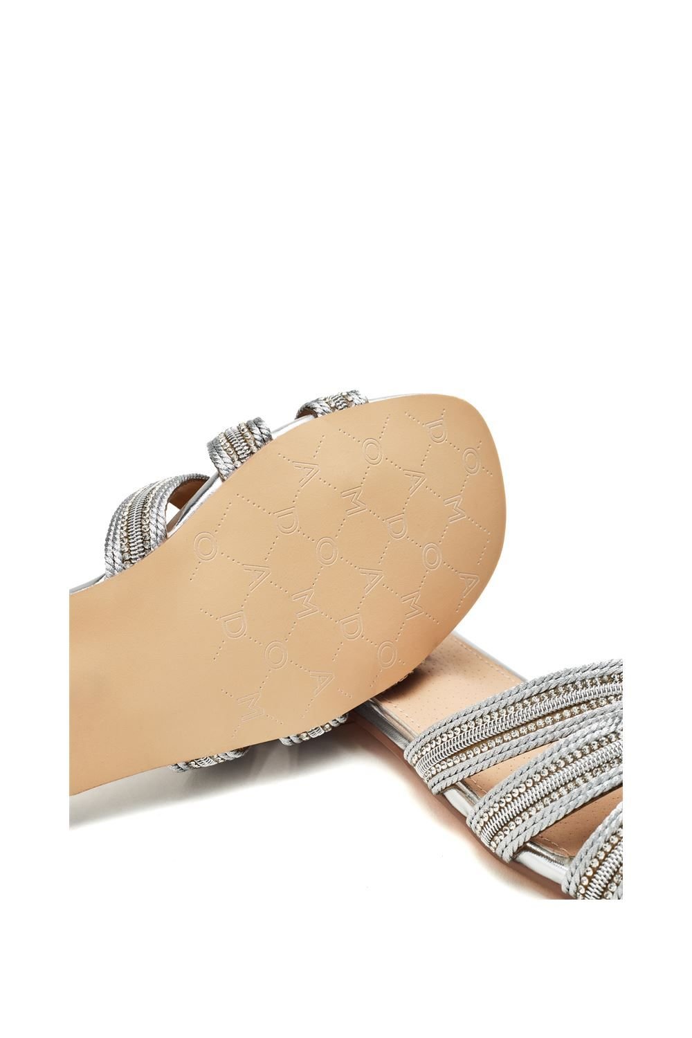 Moda In Pelle Moda In Pelle Women's 'Nymph' Textile Sandals in Silver - 4