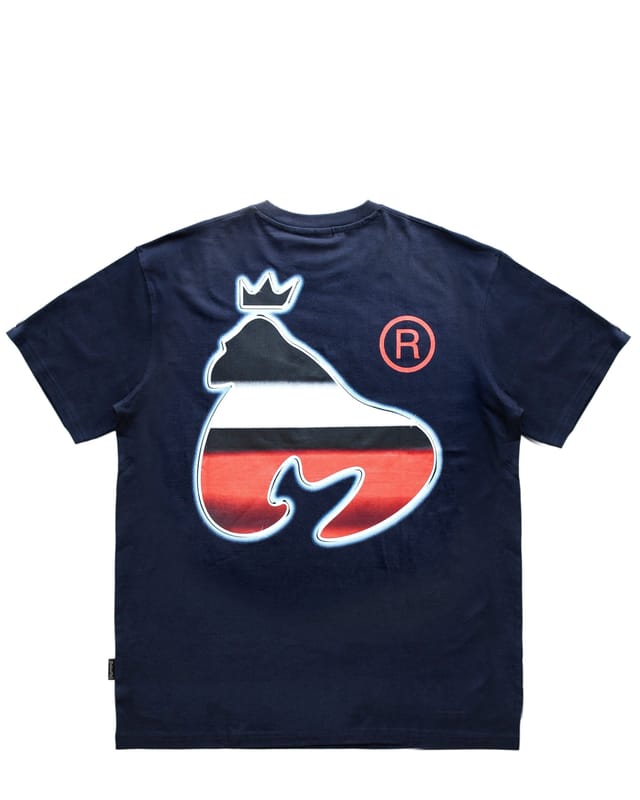 Money Money Men's Sig Ape Chrome Tee in Navy - 2