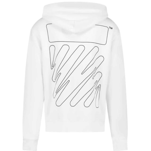 Off-White Off-White Men's Diag Wave Outline White Slim Fit Hoodie - 2