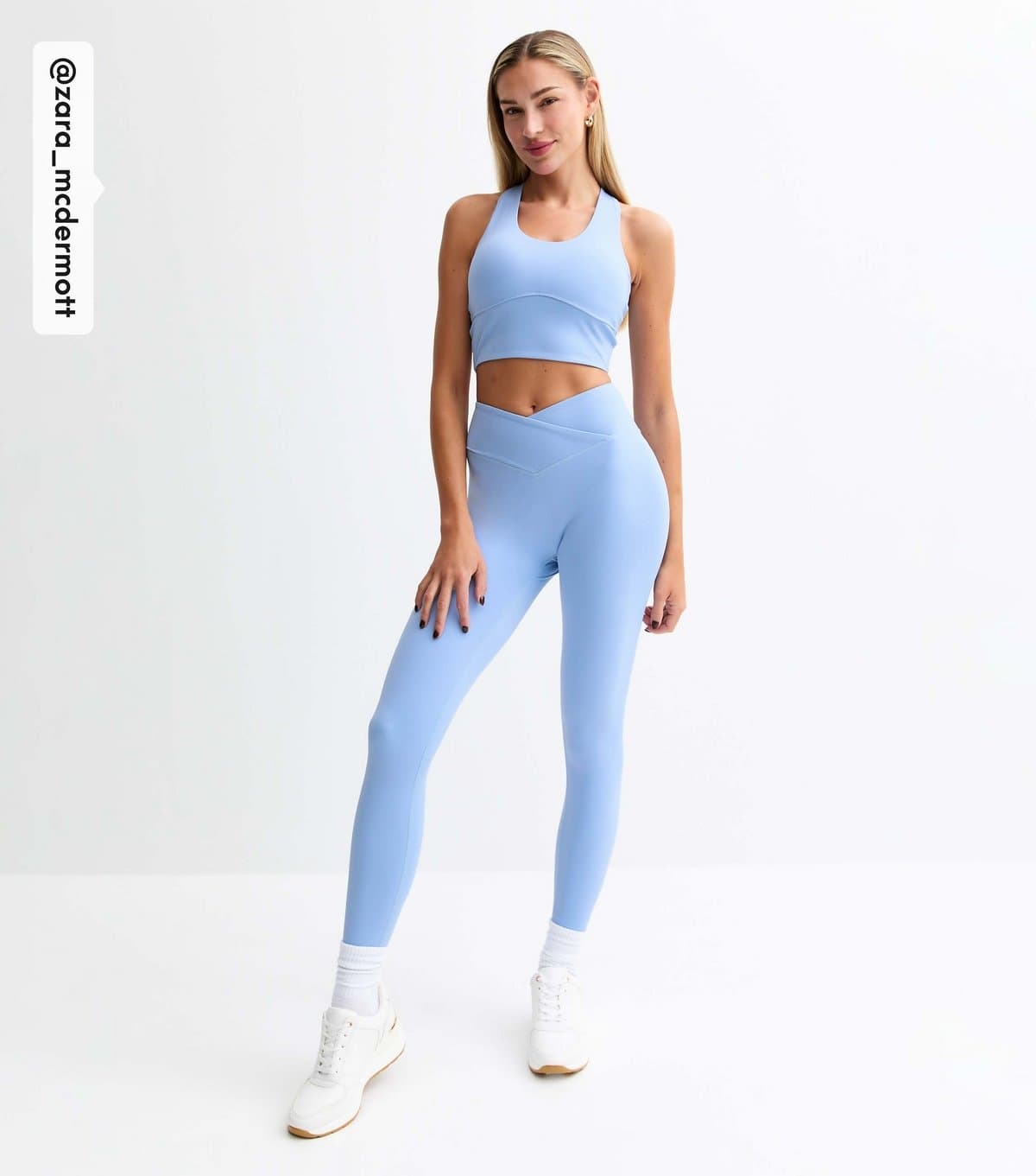Rise Rise Black Label Light Blue Stretch Crossover Waist Leggings
