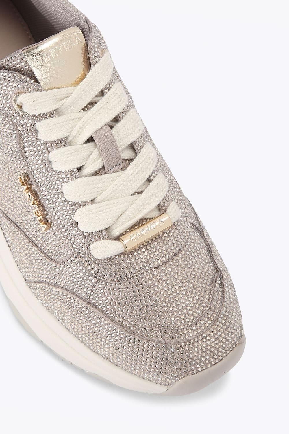 Carvela Carvela Women's 'Adoro Bling' Fabric Trainers in Taupe - 4