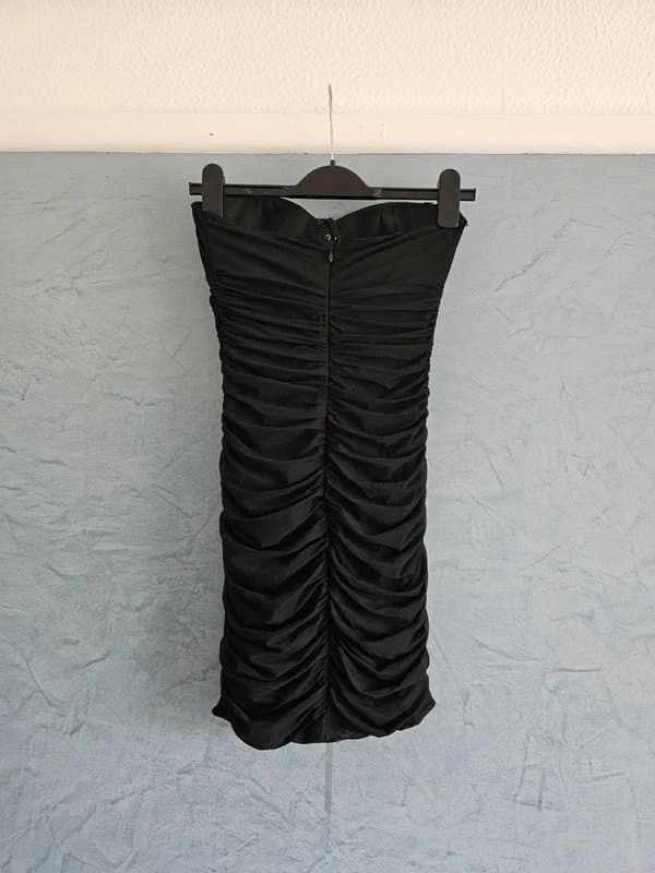 Oh Polly Oh polly black ruched strapless bodycon hard cup dress