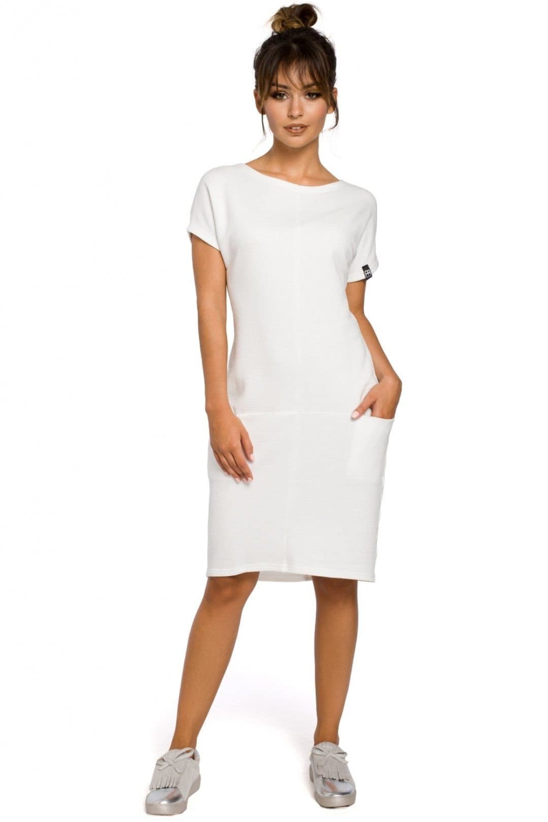 Love Lace Love Lace Women's Comfort Everyday Dress with Seam Pockets in White