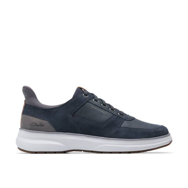 Clarks Clarks Men's Mullan Easy Navy Combination Trainers, Lace Up in Blue - 2