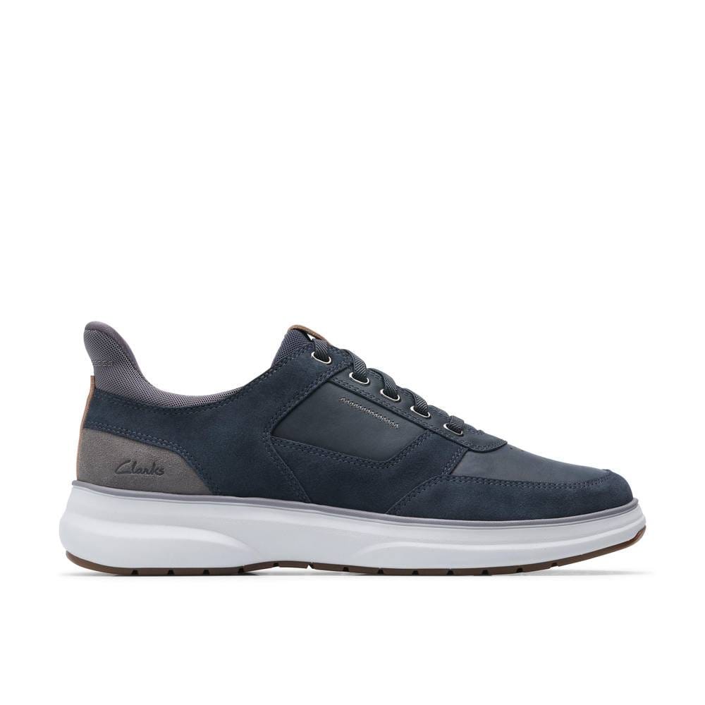 Clarks Clarks Men's Mullan Easy Navy Combination Trainers, Lace Up in Blue - 4