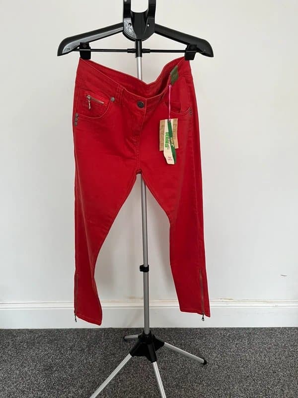 Denim Co Denim Co Red Skinny Jeans Size 14 New With Tags Zip Ankle Stretch