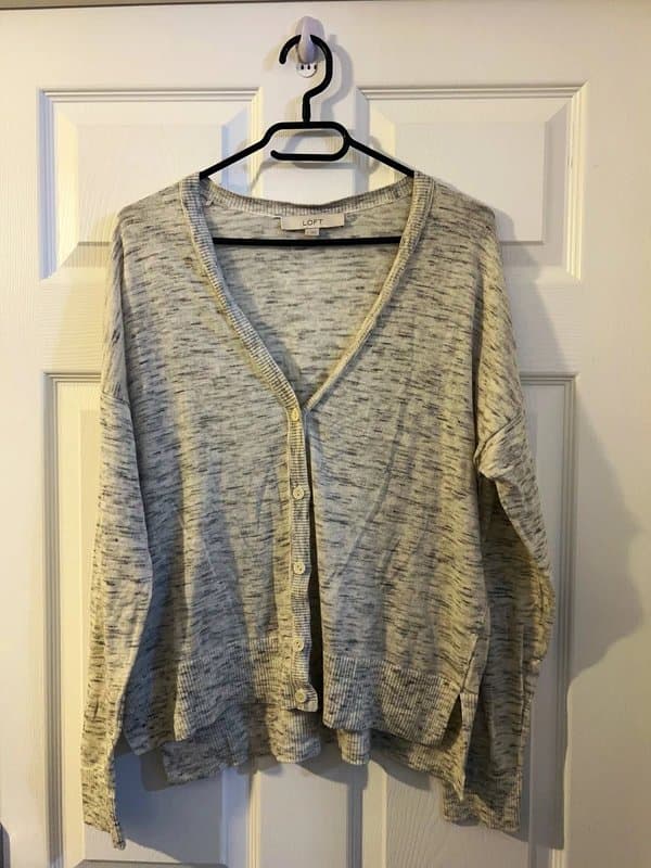Ann Taylor LOFT LOFT Ann Taylor Grey Knit Cardigan Size Large BNWOT