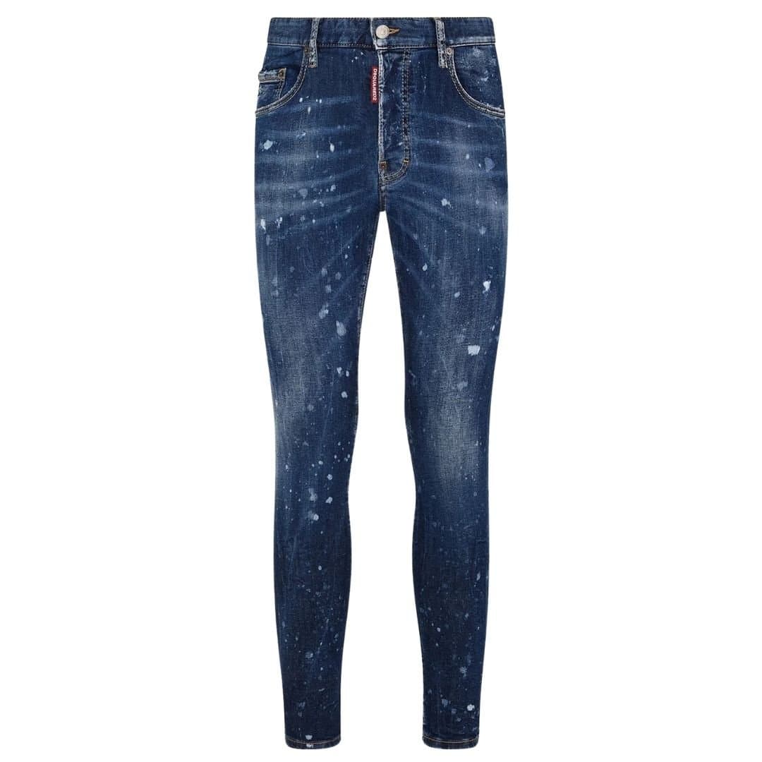 Dsquared2 Dsquared2 Men's Super Twinky Jean Splatter Design Blue Jeans