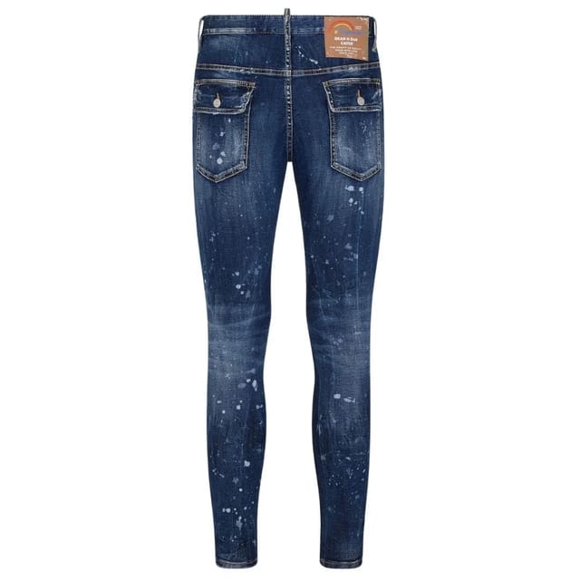 Dsquared2 Dsquared2 Men's Super Twinky Jean Splatter Design Blue Jeans - 2