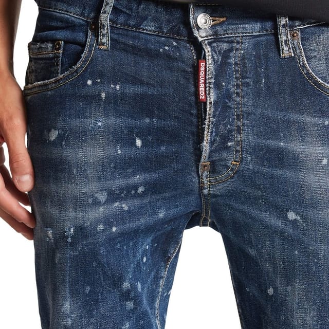 Dsquared2 Dsquared2 Men's Super Twinky Jean Splatter Design Blue Jeans - 3