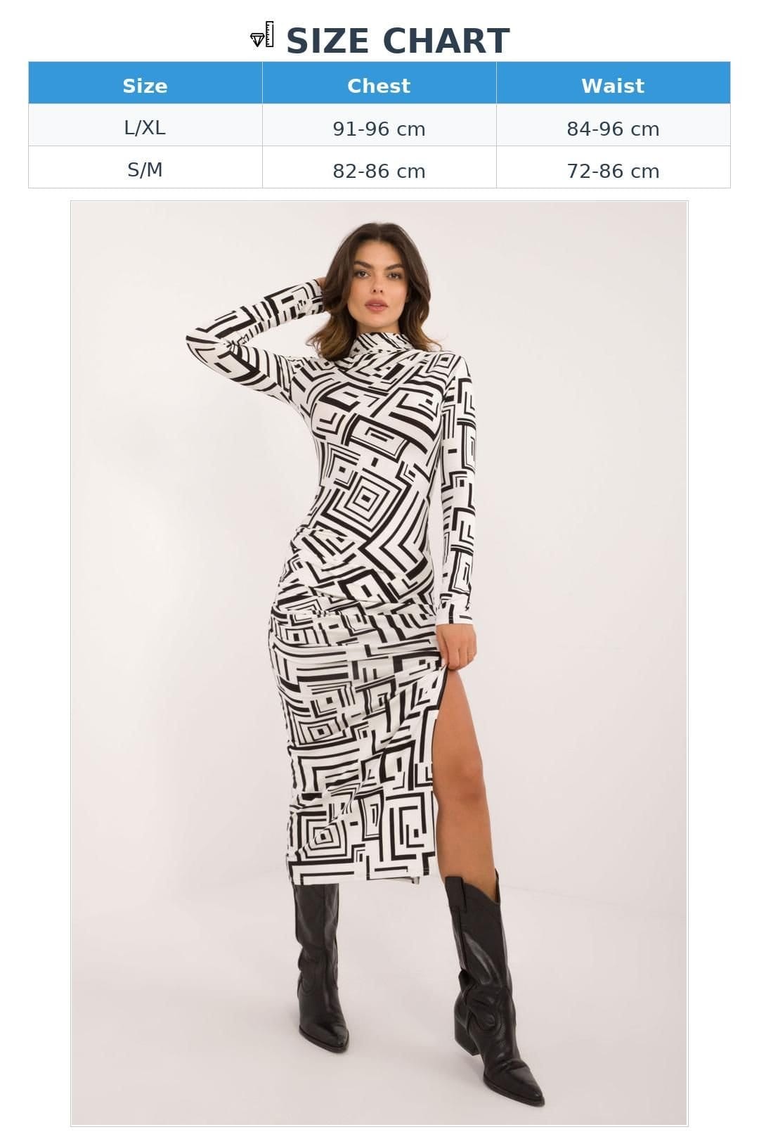 Love Lace Love Lace Women's Everyday Turtleneck Pencil Midi Dress Style 200302 in Black - 4
