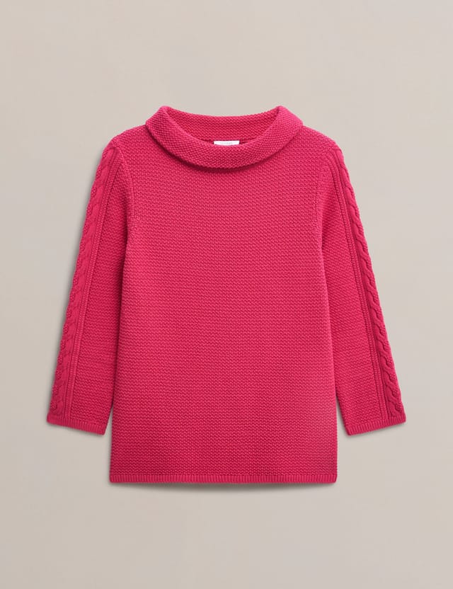 Hobbs London Hobbs London Women's Camilla Cotton Knit Jumper in Fuchsia - 2