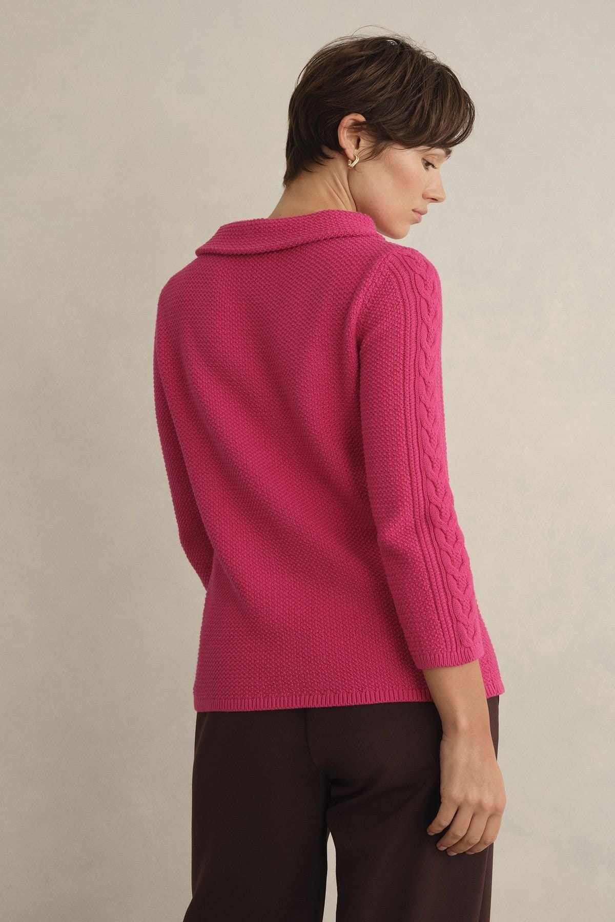 Hobbs London Hobbs London Women's Camilla Cotton Knit Jumper in Fuchsia - 4