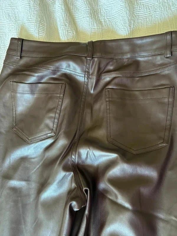 Never Fully Dressed Never Fully Dressed brown faux leather trousers size 14 bought for £99