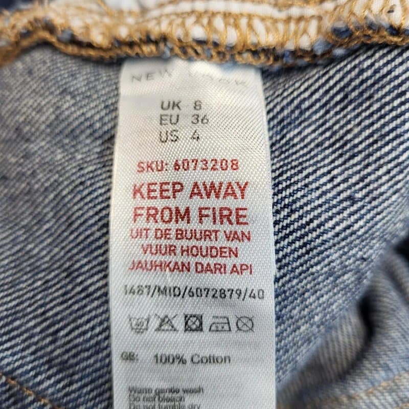 New Look New Look Dungarees Blue Baggy Tapered Cropped Denim Women's Size 6 W26-28 L26