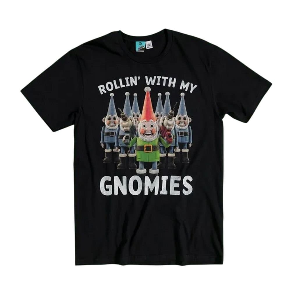 Wallace & Gromit: Vengeance Most Fowl Wallace & Gromit: Vengeance Most Fowl Men's Rollin With My Gnomies T-Shirt in Black
