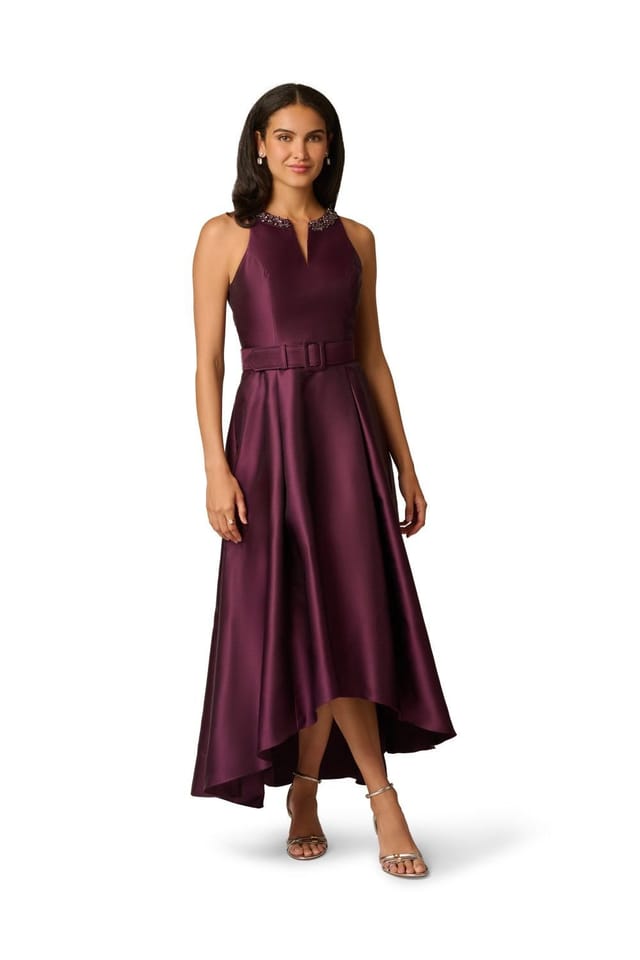 Adrianna Papell Adrianna Papell Women's Mikado High Low Dress in Purple - 2