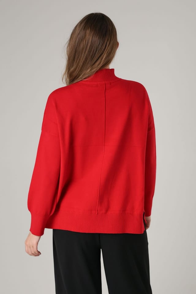 French Connection French Connection Women's High Neck Cosy Long Sleeve Jumper in Red - 2