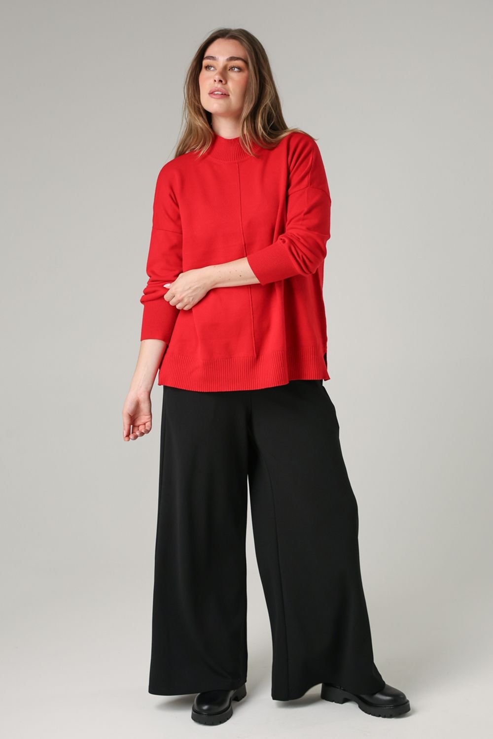 French Connection French Connection Women's High Neck Cosy Long Sleeve Jumper in Red - 3