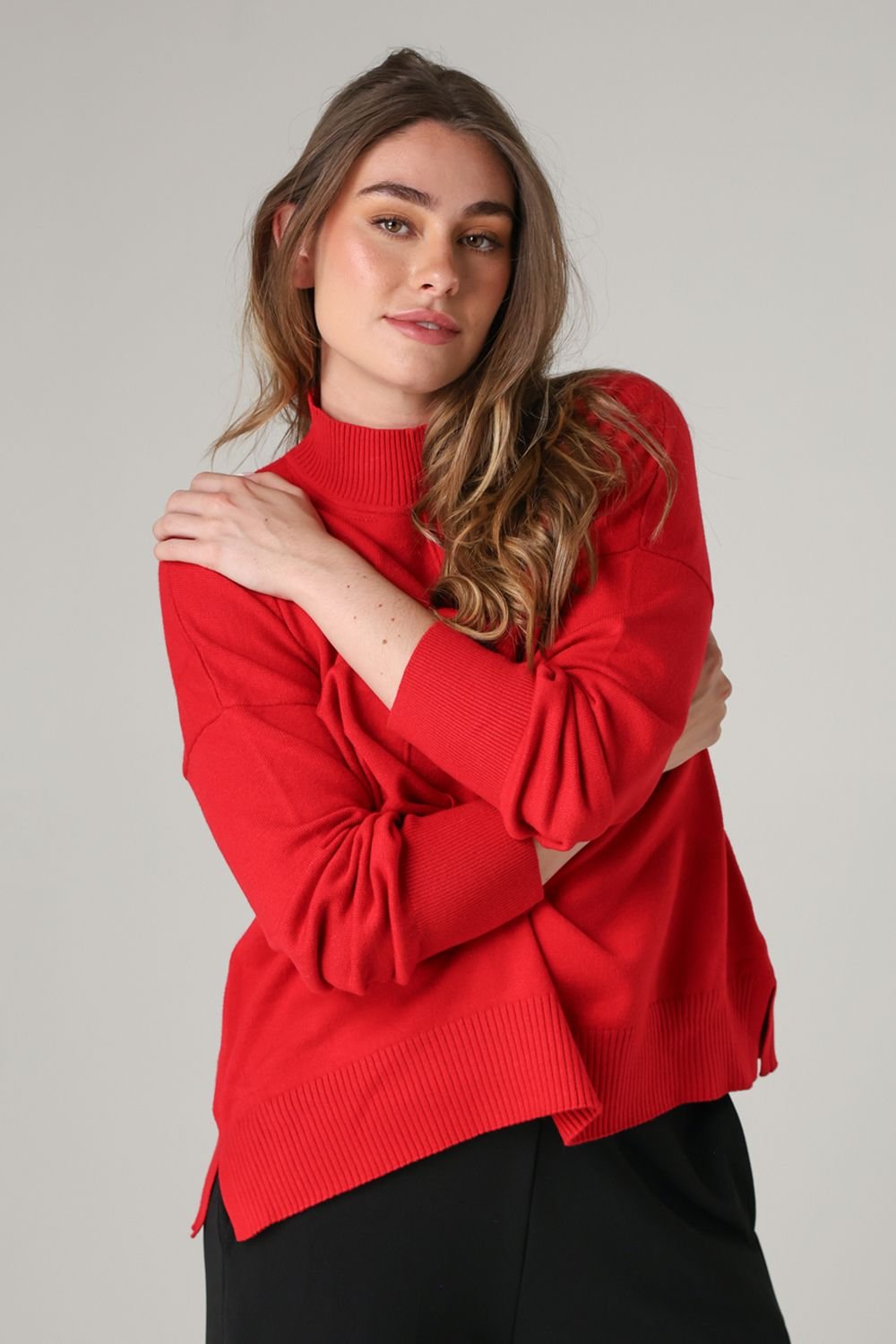 French Connection French Connection Women's High Neck Cosy Long Sleeve Jumper in Red - 4