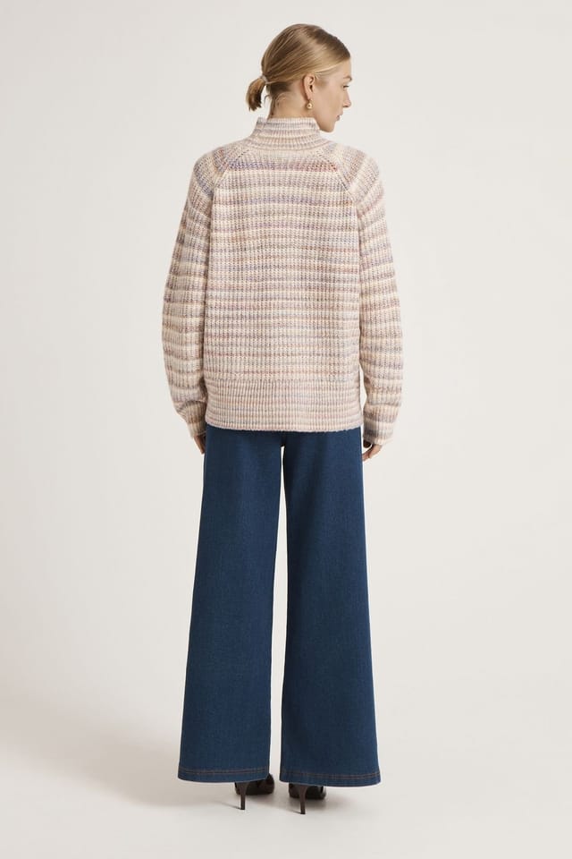 Finery London Finery London Women's Helen Funnel Neck Knitted Sweater in Pale Pink - 3