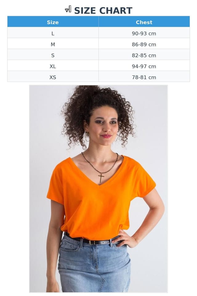 Love Lace Love Lace Women's Short Sleeve Heart Neck T-Shirt for Every Day in Orange - 3