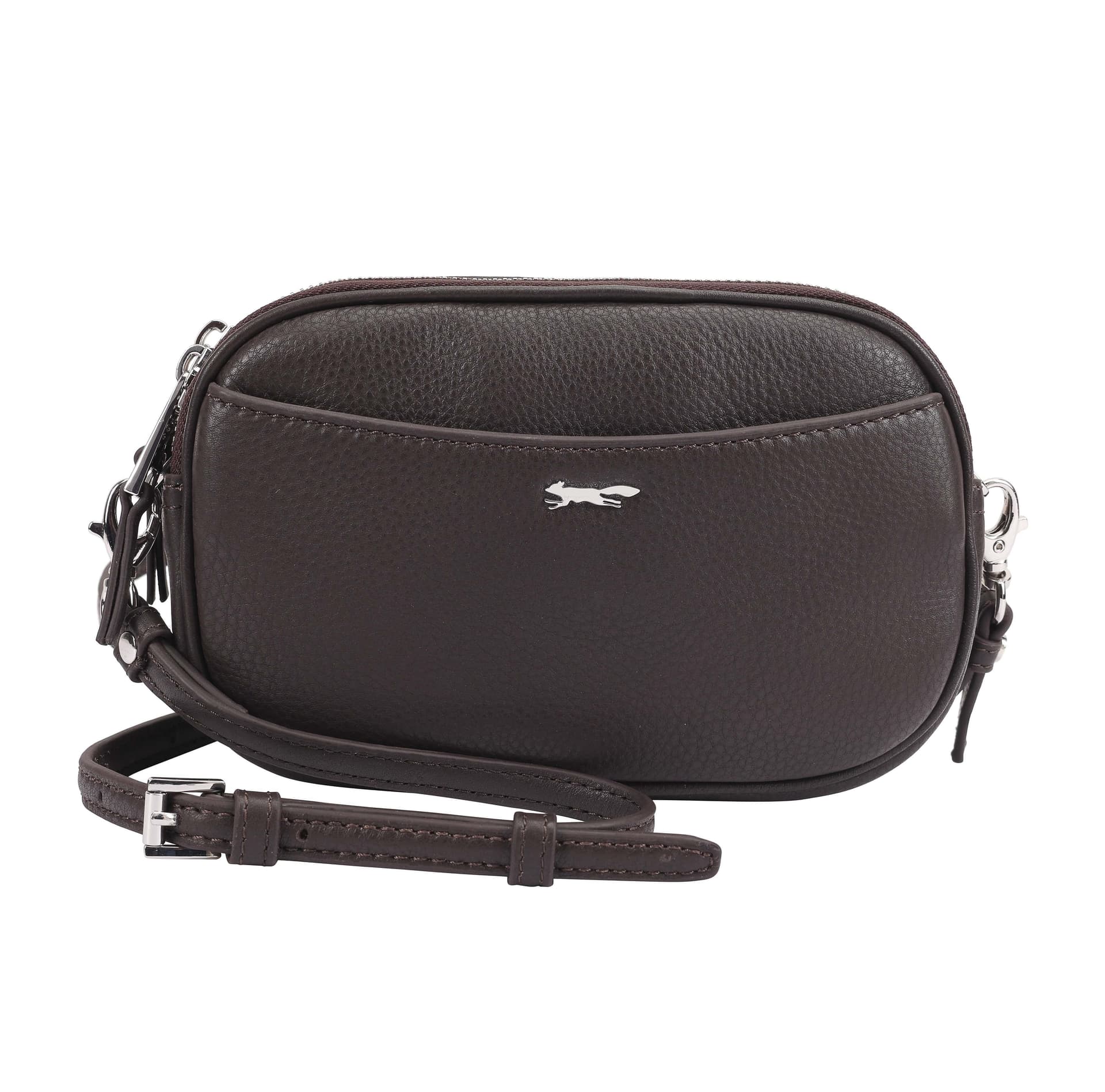 Paul Costelloe Paul Costelloe Women's Baldo Leather Crossbody Bag in Dark Brown