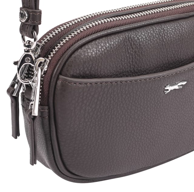 Paul Costelloe Paul Costelloe Women's Baldo Leather Crossbody Bag in Dark Brown - 2