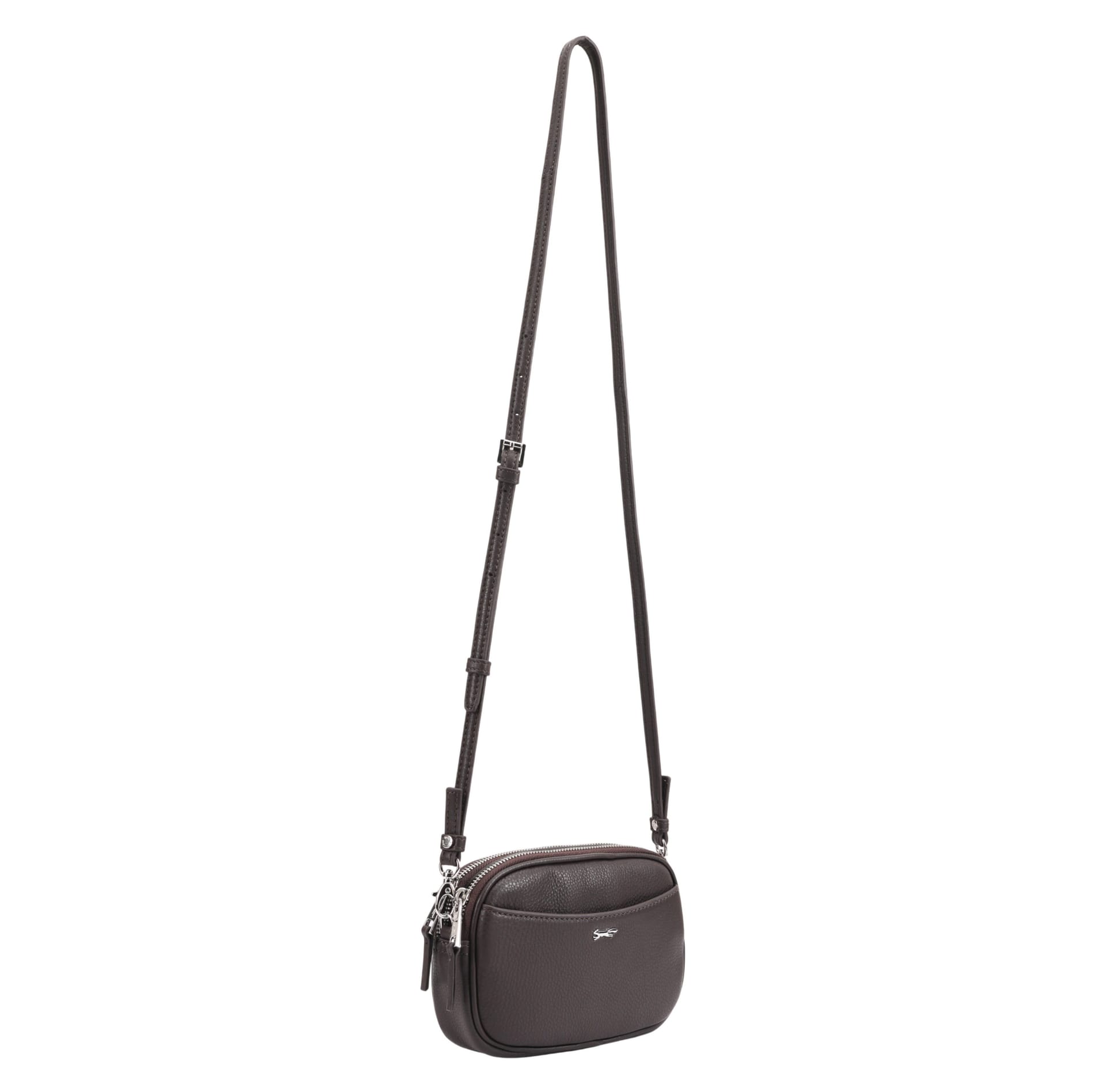 Paul Costelloe Paul Costelloe Women's Baldo Leather Crossbody Bag in Dark Brown - 4