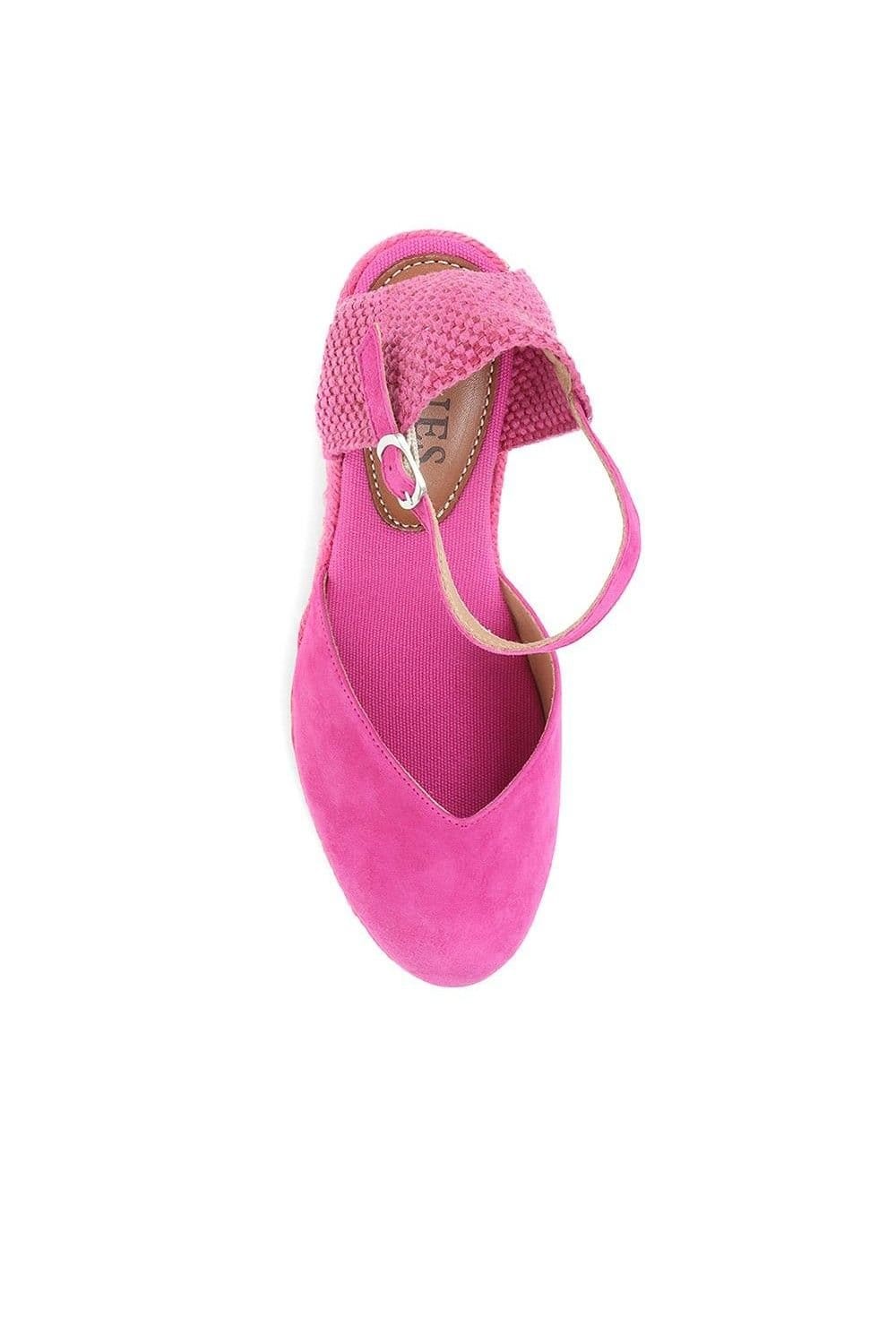 Jones Bootmaker Jones Bootmaker Women's Arabella Wedge Sandals in Magenta - 4
