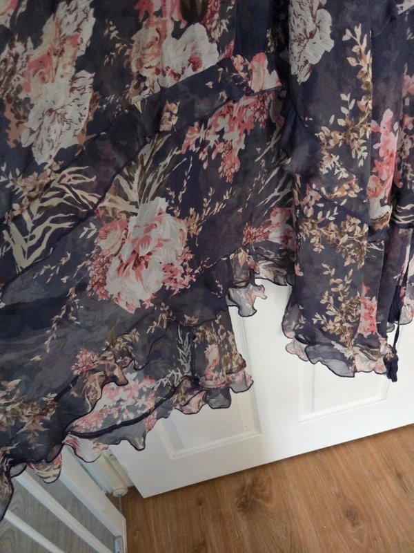 ASOS Design Asos Design ruched tiered floral midi asymmetric dress - 1