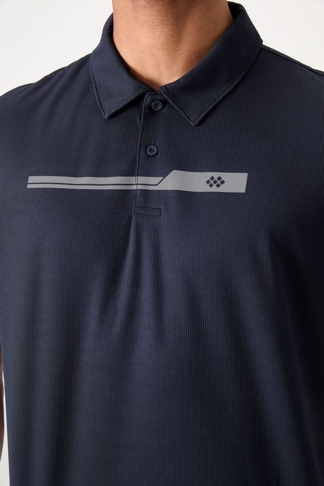 Tommy Life Tommy Life Men's Polo Collar Button T-Shirt in Navy - 3