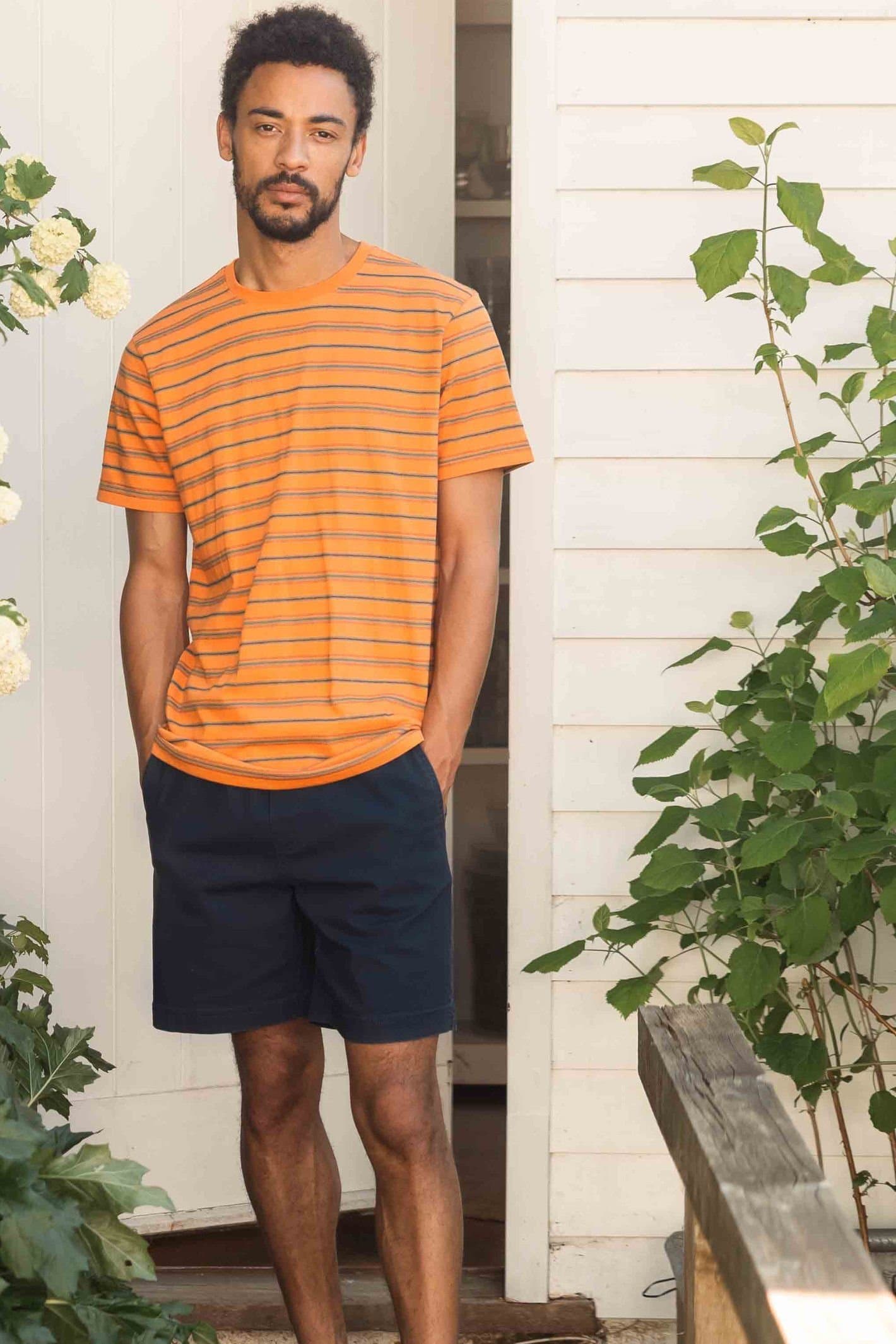 Weird Fish Weird Fish Men's Rayburn Cotton Flat Front Shorts in Navy