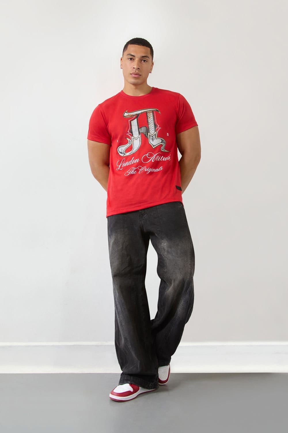 London Attitude Men's Red Graphic A T-Shirt