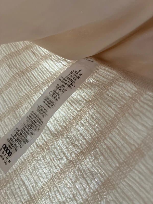 ASOS ASOS Design Beige Tie Front Waistcoat Vest Textured Size S (8–10)