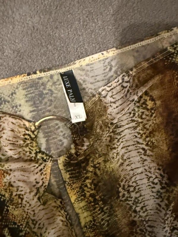 ASOS ASOS Luxe Palm Beach Sheer Snake Animal Print Midi Skirt Size XL
