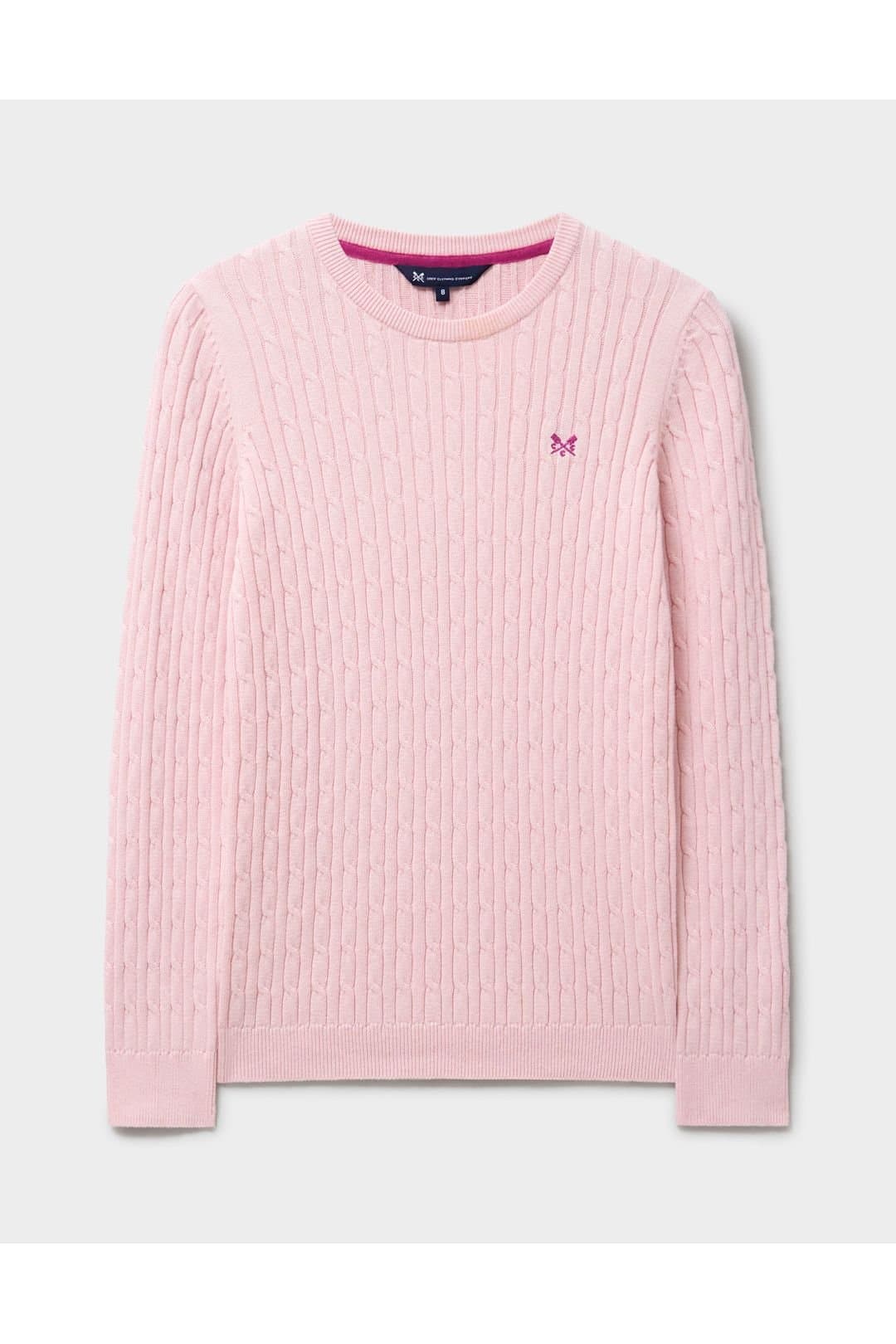 Crew Clothing Crew Clothing Women's Heritage Cable Crew Neck Pink