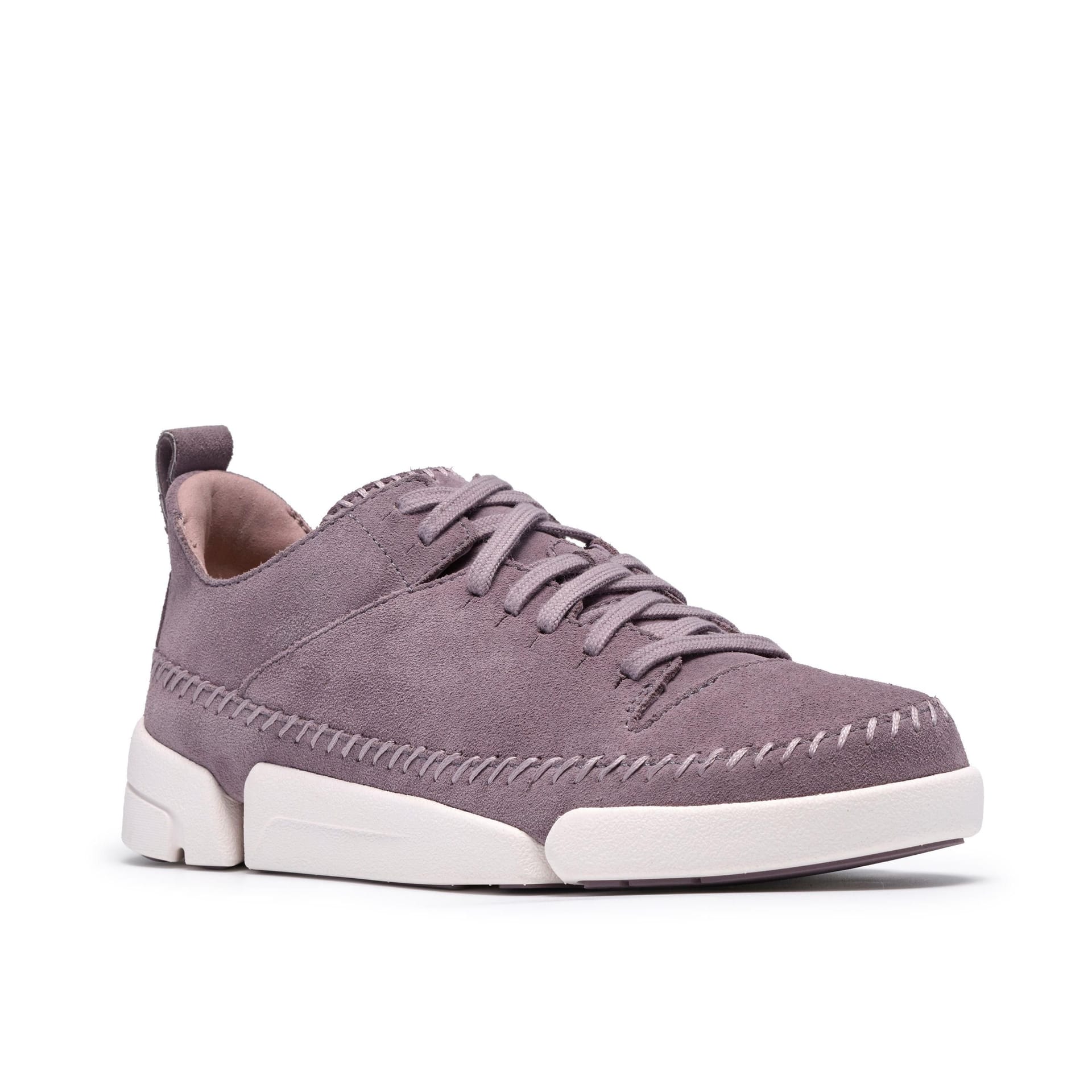 Clarks Clarks Women's Trigenic2 Flex Mauve Suede Trainers, Lace Up in Purple - 4