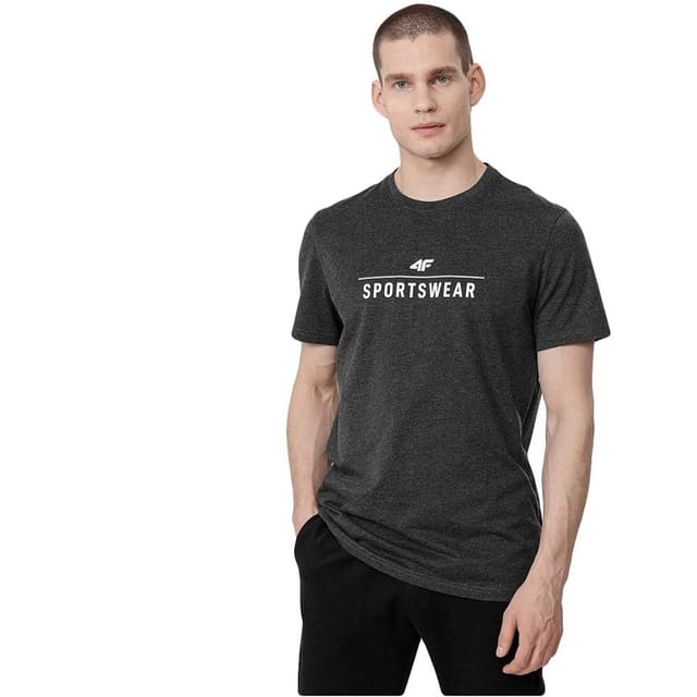 4F 4F Men's H4Z22 Logo Regular T-Shirt in Grey - 3