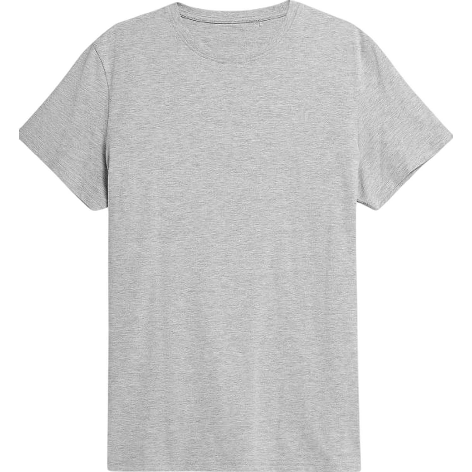 4F 4F Men's H4Z22-TSM352 23M Plain Regular T-Shirt in Grey