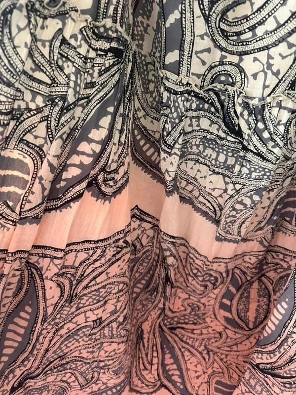 Vintage Dressing Vintage maxi skirt ombré patterned cream & peach size 12 00s 90s Y2K fairycore boho gypsy