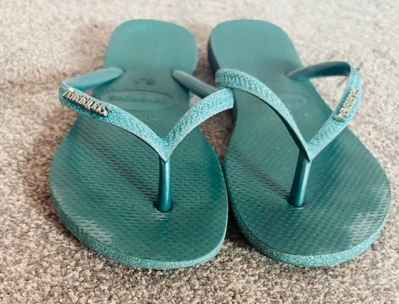 Havaianas Havaianas 4/5 blue glitter 37/38  sandals wedding hen do festival party holiday beach same day post