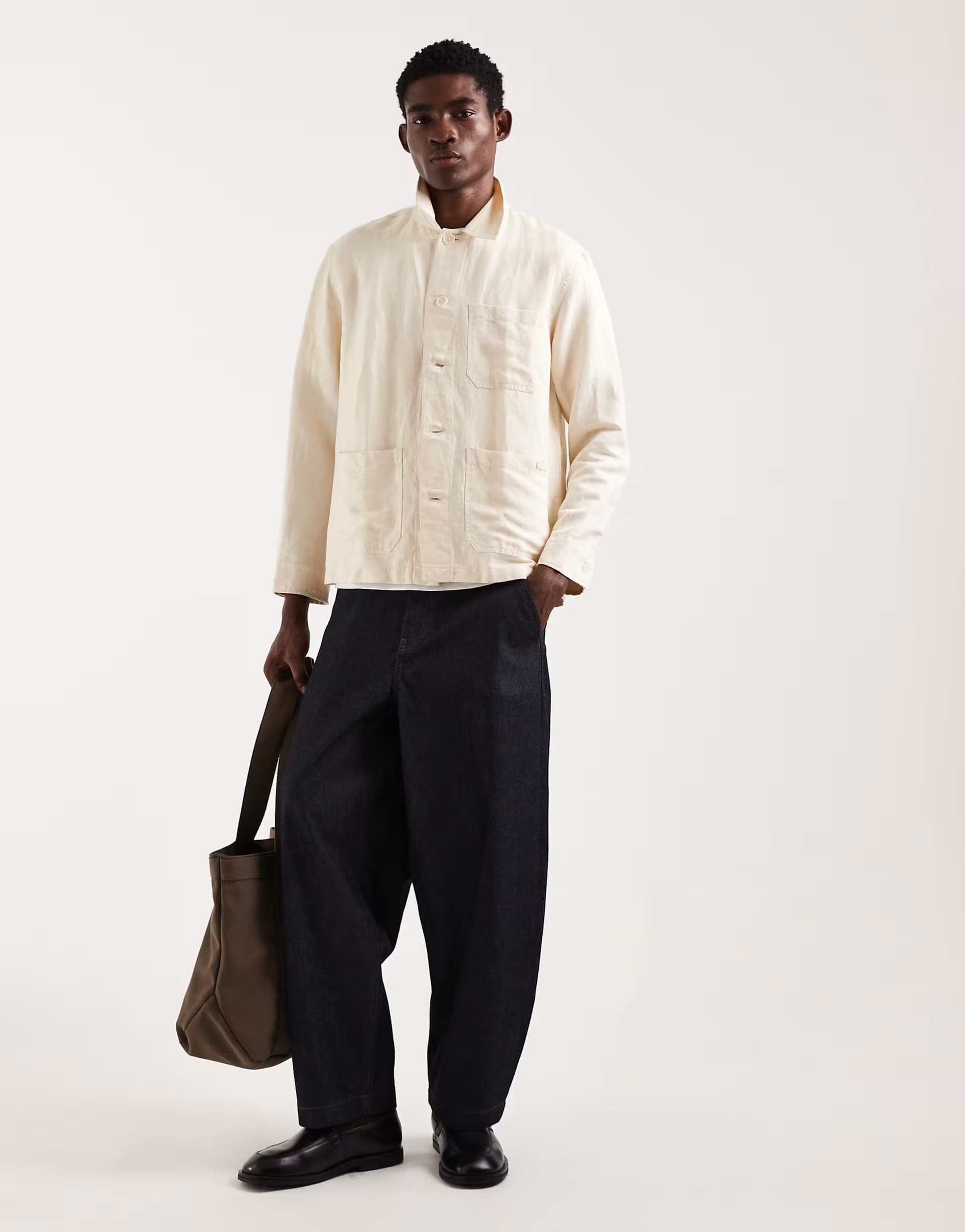 ASOS Lacoste woven overshirt in stone