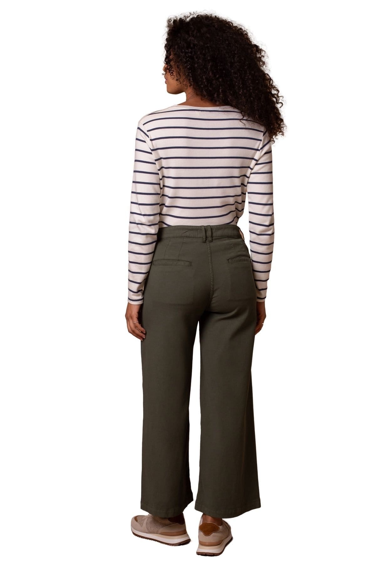 Celtic & Co Celtic & Co Women's Wide Leg Pleat Front Pant in Dark Olive - 4